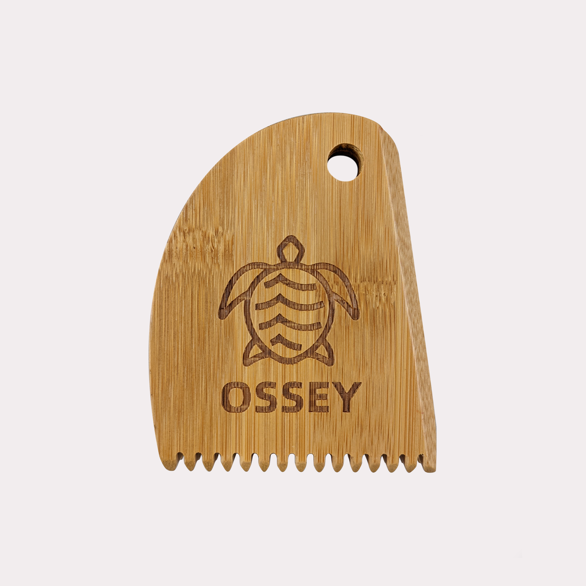 100% bamboo comb for surfboard wax. Thick teeth and edge for scraping and removing surfboard wax. Environmentally friendly surfing accessory. 